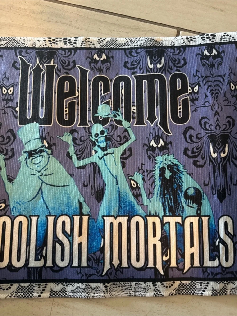 Disney Haunted Mansion Welcome Foolish Mortals Hitchhiking Ghosts Doormat